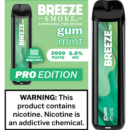 Gum Mint Breeze Pro 2000 Puffs - BREEZE VAPES OFFCIAL